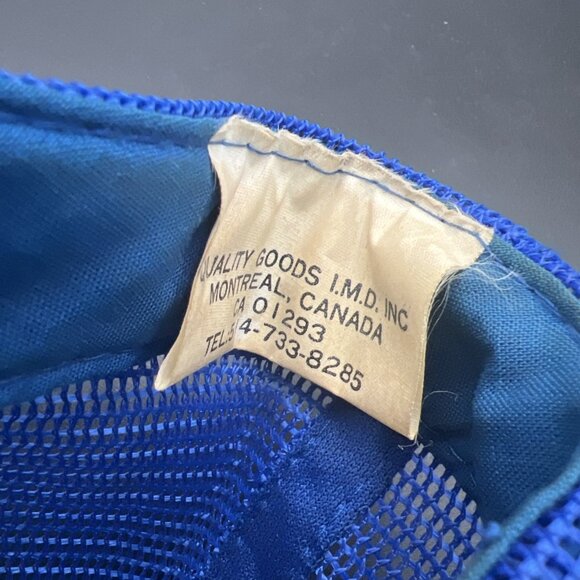 Vintage Rainbow Quebec Canada Retro Snapback Trucker's Hat Cap Mesh RARE Blue - Picture 9 of 12